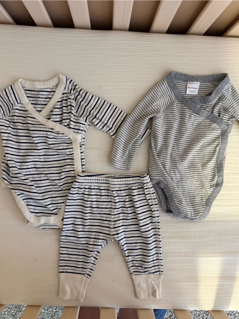Hanna Andersson 3-6 month bundle- Baby Bodysuit & Pants Set - Neutral basics